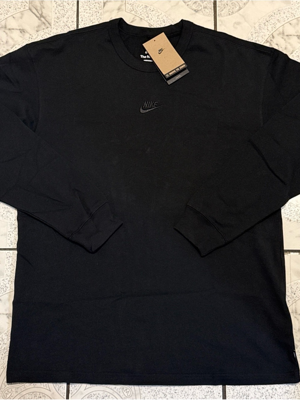 New Nike Sportswear Premium LS T-Shirt Black Men’s Size Medium DO7390-010